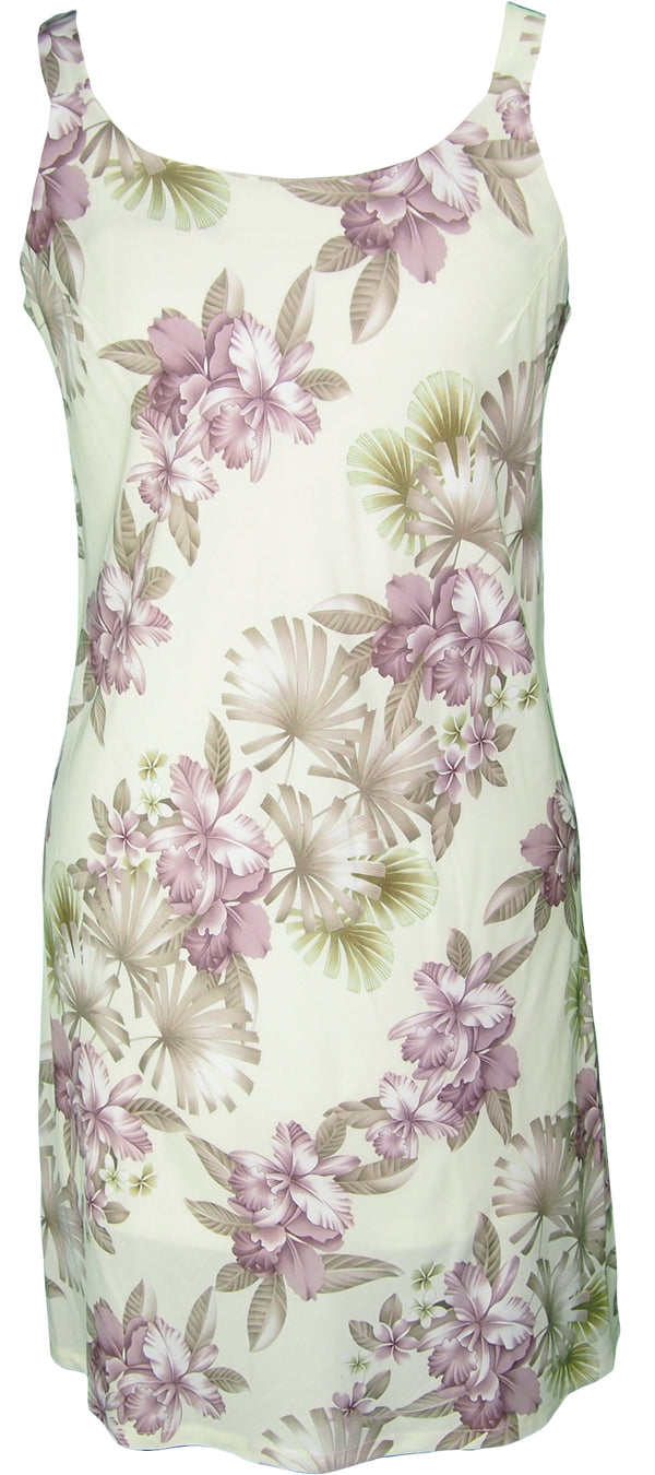 Lovely Flower Lei Women's Bias Cut Slimming Hawaiian Dress